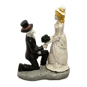 Place & Time Skeleton Bride Groom Figurine NWT Gothic Wedding Decor 💀